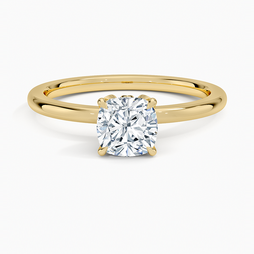 1.15 Karat Cushion Kesim Hidden Halo Tasarım Tektaş Laboratuvar Pırlanta Yüzük - Delora - Bold Diamonds