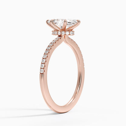 1.60 Carat Princess Halo Design Solitaire Lab Diamond Ring 18K - Florina 