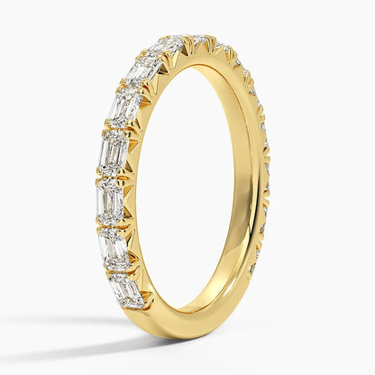 Tam Tur 1,00 Karat Emerald Kesim Laboratuvar Pırlanta Yüzük 18K - Bold Diamonds