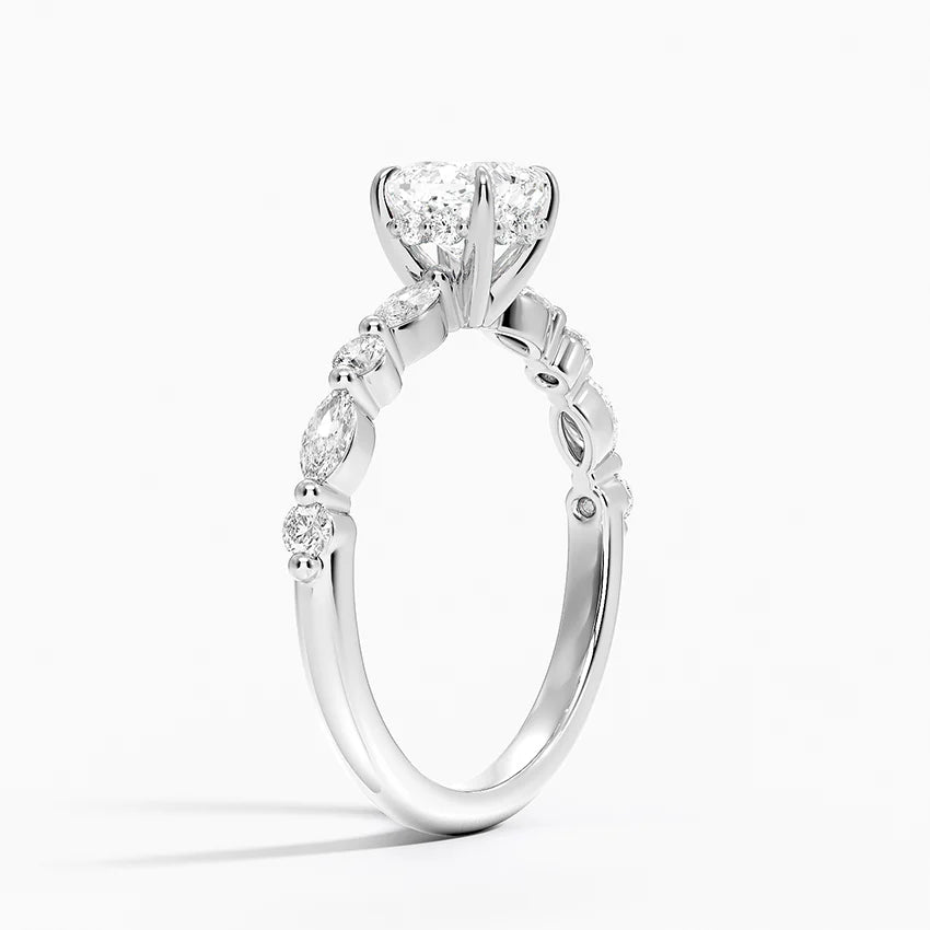 1.60 Carat Princess Halo Design Solitaire Lab Diamond Ring 18K - Florina 