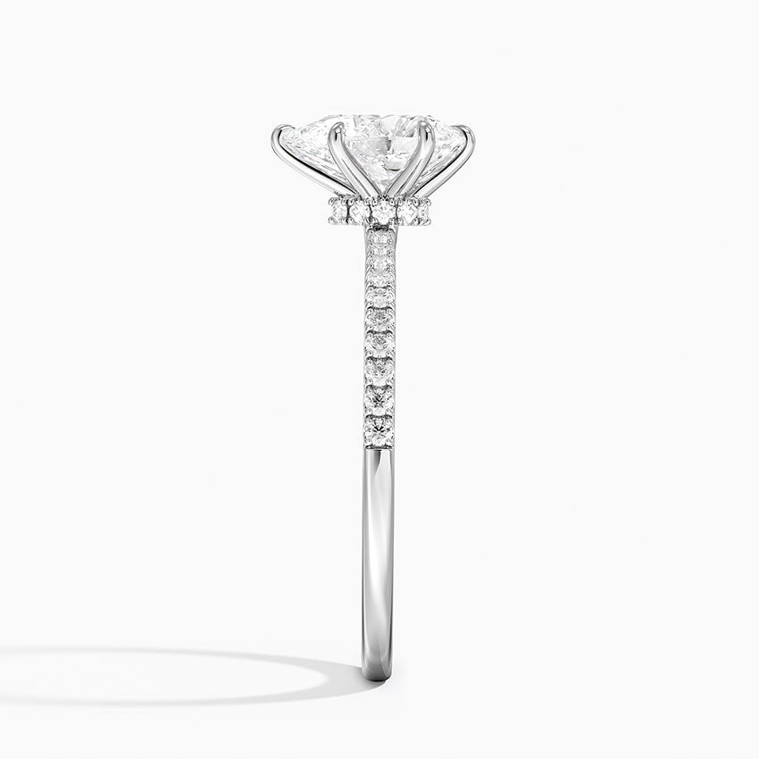 1.25 Karat Damla Kesim Hidden Halo Tasarım Tektaş Laboratuvar Pırlanta Yüzük - Filora - Bold Diamonds