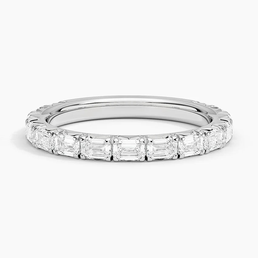 Tam Tur 1,00 Karat Emerald Kesim Laboratuvar Pırlanta Yüzük 18K - Bold Diamonds