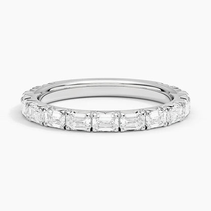Tam Tur 1,00 Karat Emerald Kesim Laboratuvar Pırlanta Yüzük 18K - Bold Diamonds