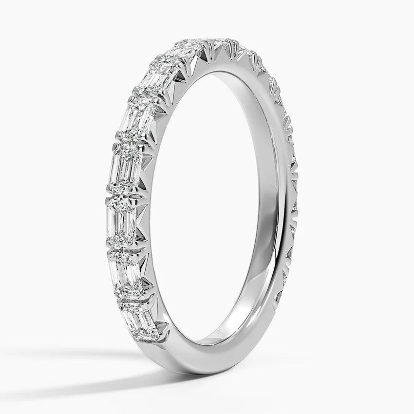 Tam Tur 1,00 Karat Emerald Kesim Laboratuvar Pırlanta Yüzük 18K - Bold Diamonds