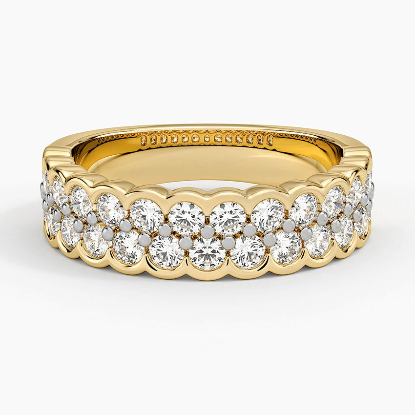 Yarım Tur 1,00 Karat Yuvarlak Kesim Laboratuvar Pırlanta Yüzük 18K - Bold Diamonds