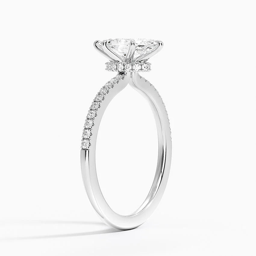 1.25 Karat Marquise Kesim Hidden Halo Tasarım Tektaş Laboratuvar Pırlanta Yüzük - Filora - Bold Diamonds