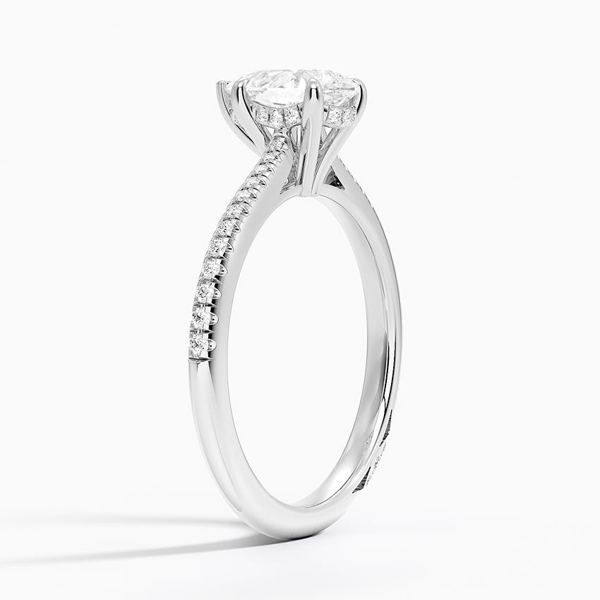 1.25 Karat Damla Hidden Halo Tasarım Tektaş Laboratuvar Pırlanta Yüzük - Milara
