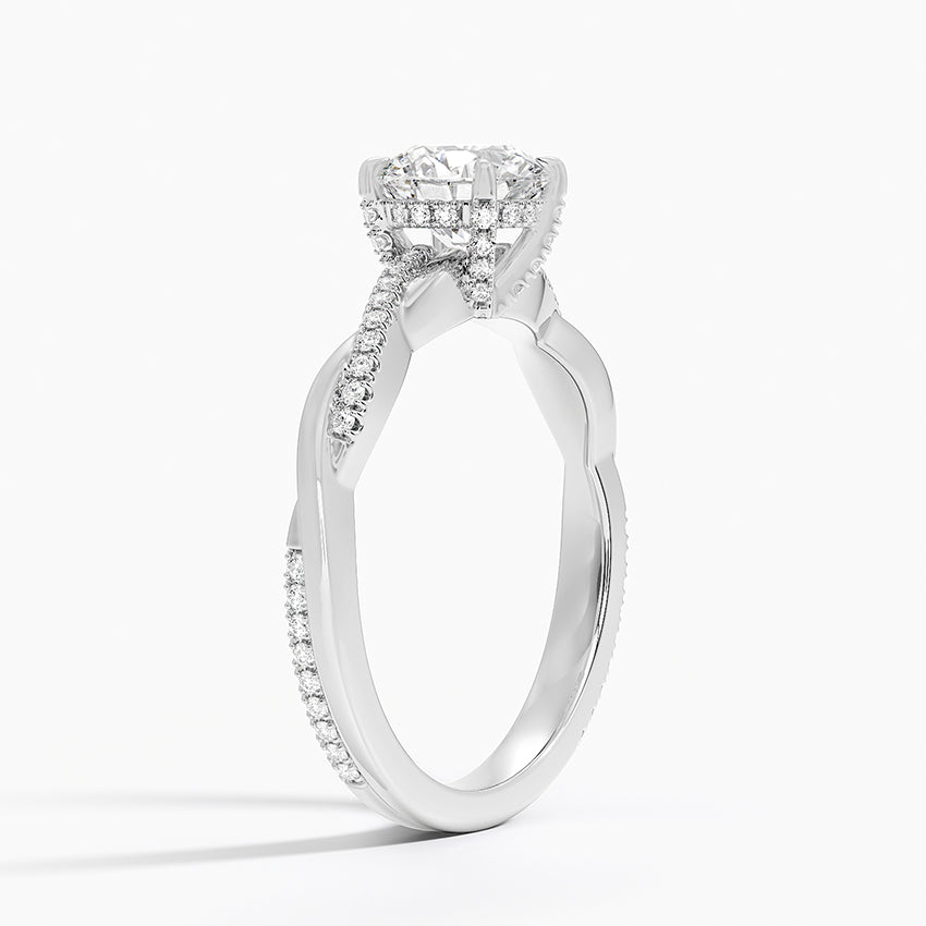 1.60 Carat Princess Halo Design Solitaire Lab Diamond Ring 18K - Florina 