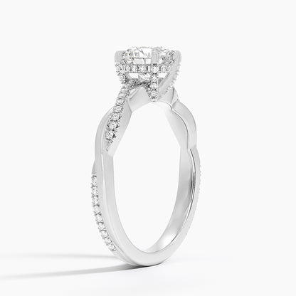 1.60 Carat Princess Halo Design Solitaire Lab Diamond Ring 18K - Florina 