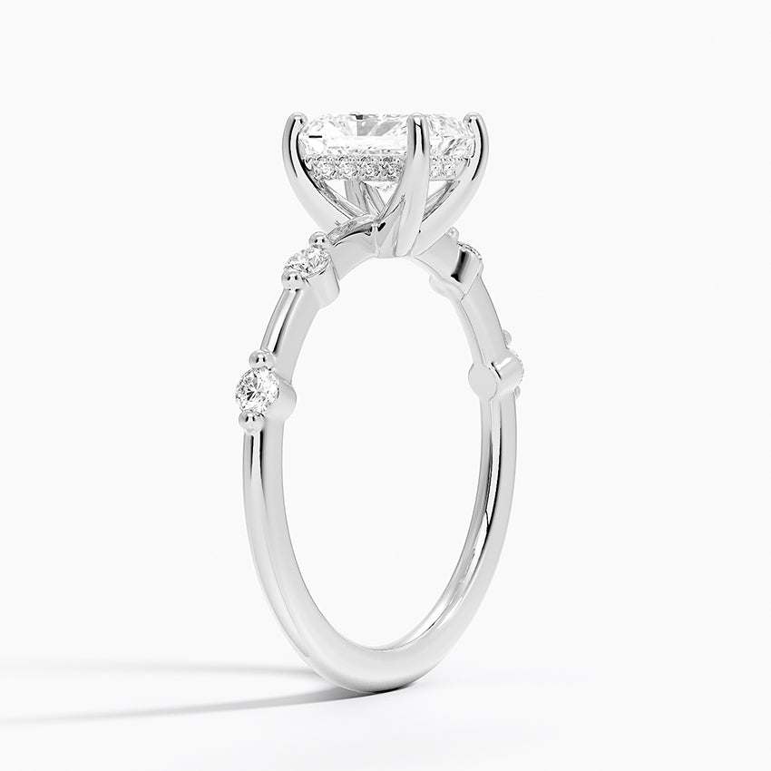 1.20 Karat Radiant Kesim Hidden Halo Tasarım Tektaş Laboratuvar Pırlanta Yüzük - Nice
