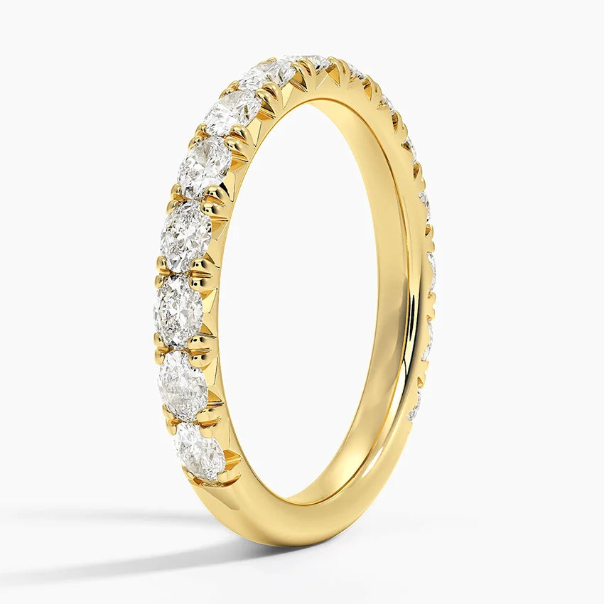 Tam Tur 1,00 Karat Oval Kesim Laboratuvar Pırlanta Yüzük 18K - Bold Diamonds