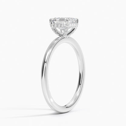 1.60 Carat Princess Halo Design Solitaire Lab Diamond Ring 18K - Florina 
