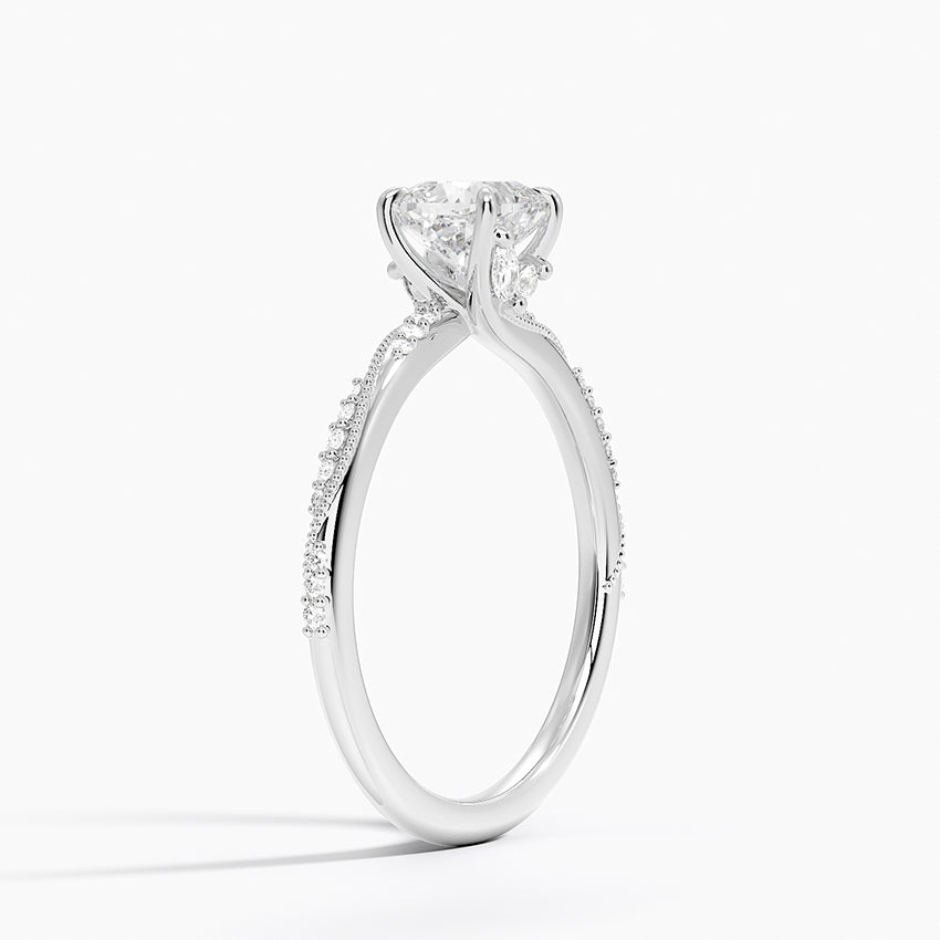 1.25 Karat Cushion Kesim Hidden Halo Tasarım Tektaş Laboratuvar Pırlanta Yüzük 18K  - Melora - Bold Diamonds