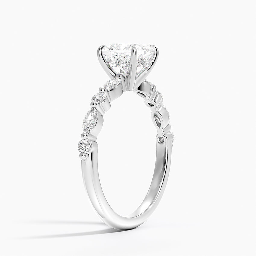 1.60 Carat Princess Halo Design Solitaire Lab Diamond Ring 18K - Florina 