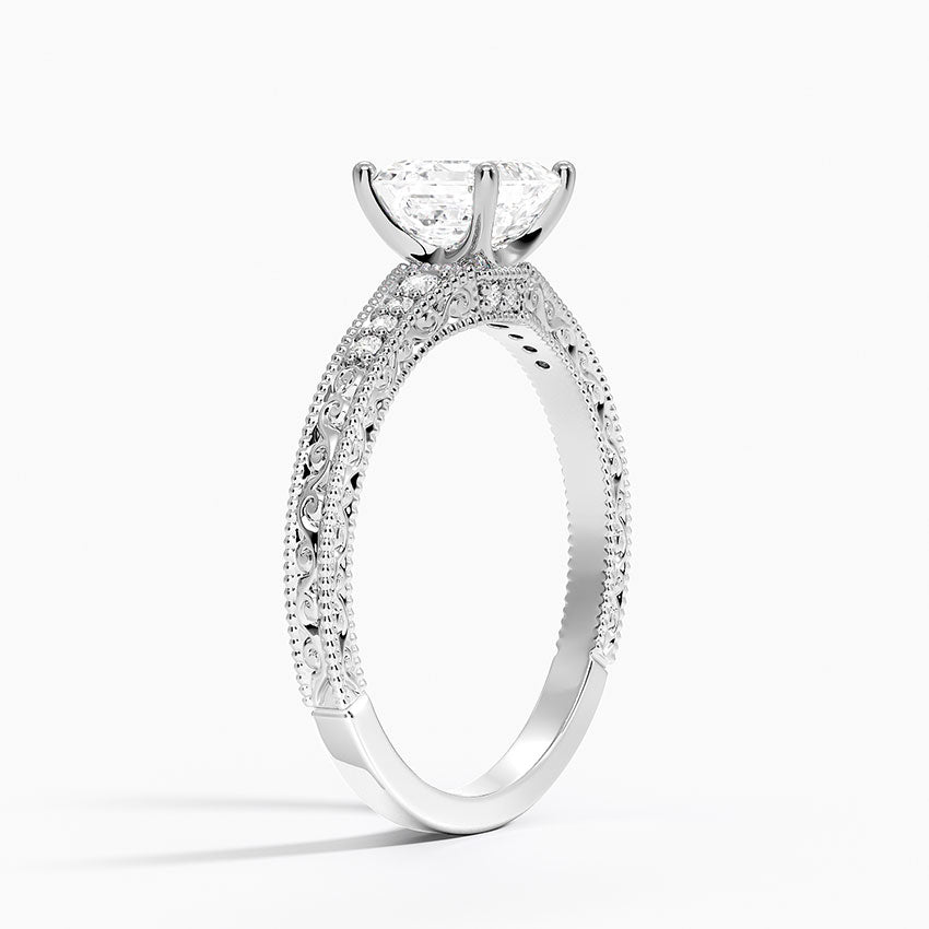 1.15 Karat Asscher Kesim Hidden Halo Tasarım Tektaş Laboratuvar Pırlanta Yüzük - Venice
