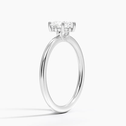 1.10 Kalp Kesim Hidden Halo Tasarım Tektaş Laboratuvar Pırlanta Yüzük - Melara