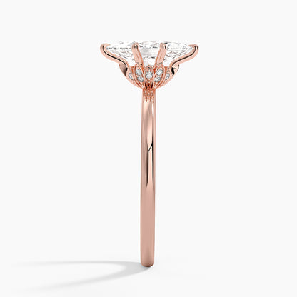 1.60 Carat Princess Halo Design Solitaire Lab Diamond Ring 18K - Florina 