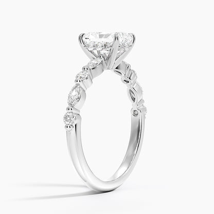 1.60 Carat Princess Halo Design Solitaire Lab Diamond Ring 18K - Florina 