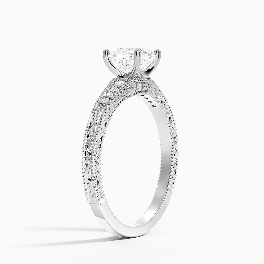 1.60 Carat Princess Halo Design Solitaire Lab Diamond Ring 18K - Florina 
