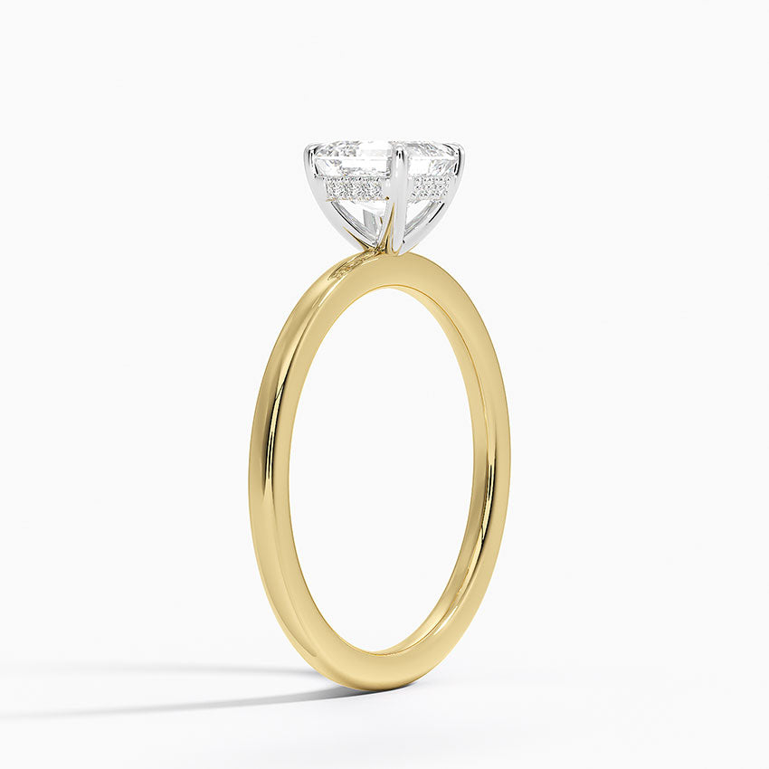 1.10 Karat Asscher Kesim Hidden Halo Tasarım Tektaş Laboratuvar Pırlanta Yüzük 18K  - Elora - Bold Diamonds