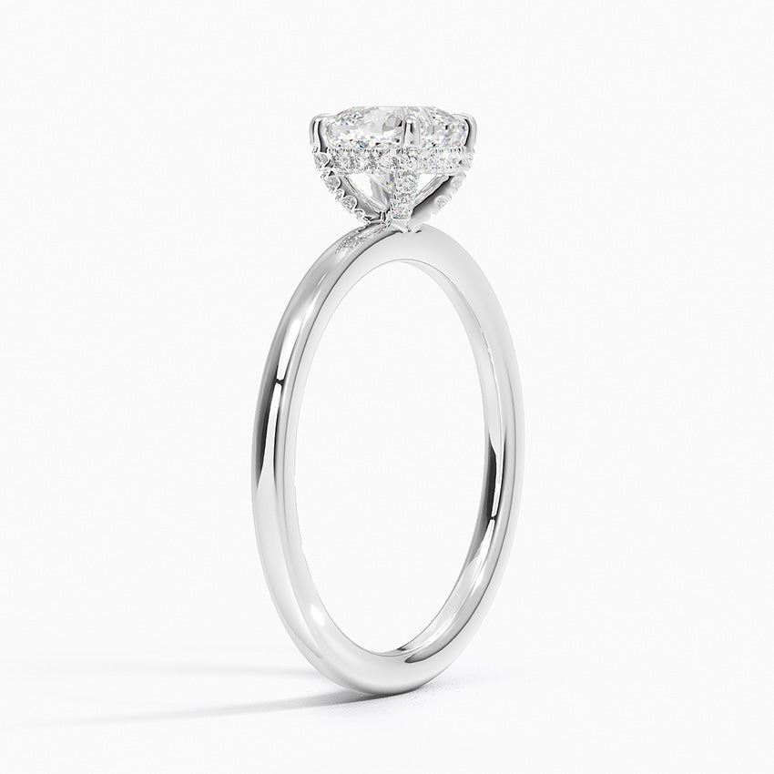1.60 Carat Princess Halo Design Solitaire Lab Diamond Ring 18K - Florina 