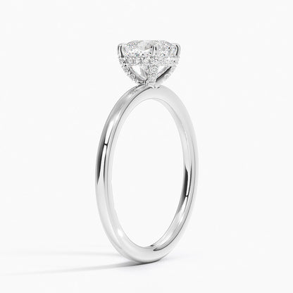 1.60 Carat Princess Halo Design Solitaire Lab Diamond Ring 18K - Florina 