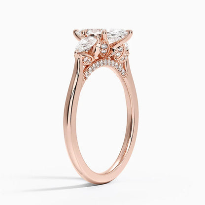 1.60 Carat Princess Halo Design Solitaire Lab Diamond Ring 18K - Florina 