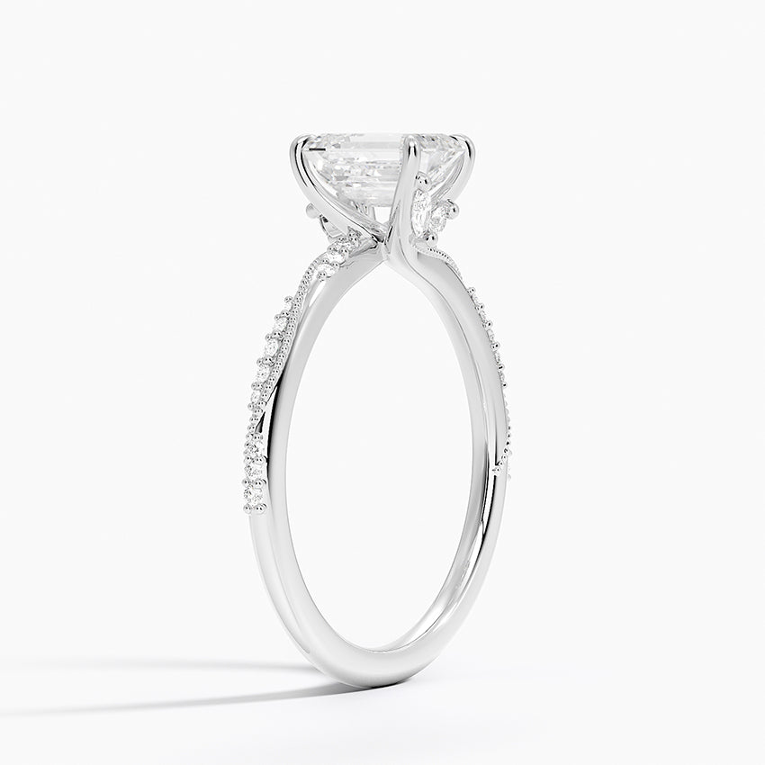 1.60 Carat Princess Halo Design Solitaire Lab Diamond Ring 18K - Florina 