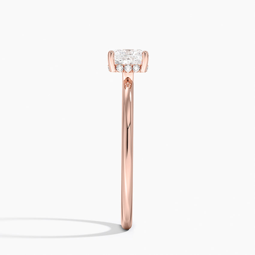 1.10 Karat Cushion Kesim Hidden Halo Tasarım Tektaş Laboratuvar Pırlanta Yüzük - Lucerne