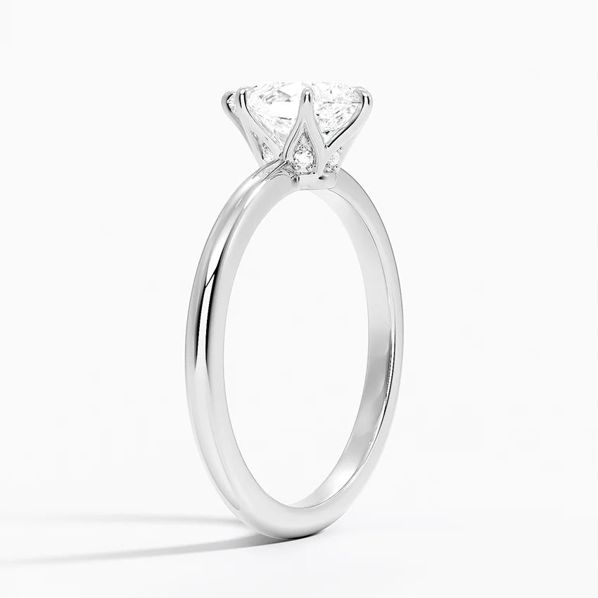 1.10 Damla Kesim Hidden Halo Tasarım Tektaş Laboratuvar Pırlanta Yüzük - Eylora