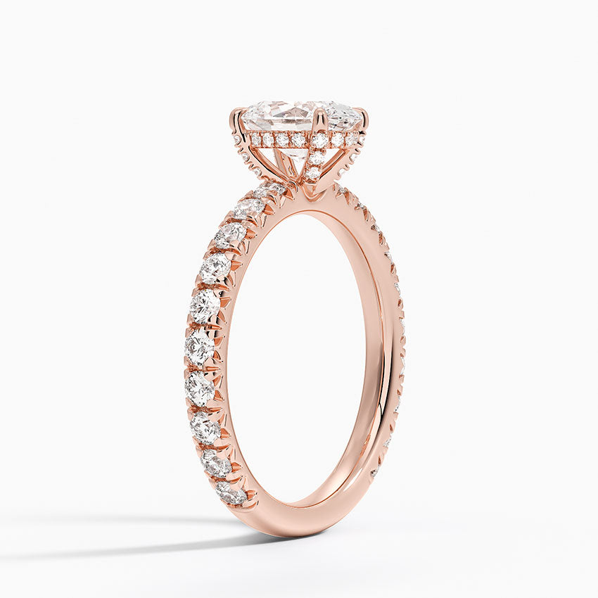 1.75 Karat Oval Kesim Hidden Halo Tasarım Tektaş Laboratuvar Pırlanta Yüzük 18K  - Selora - Bold Diamonds