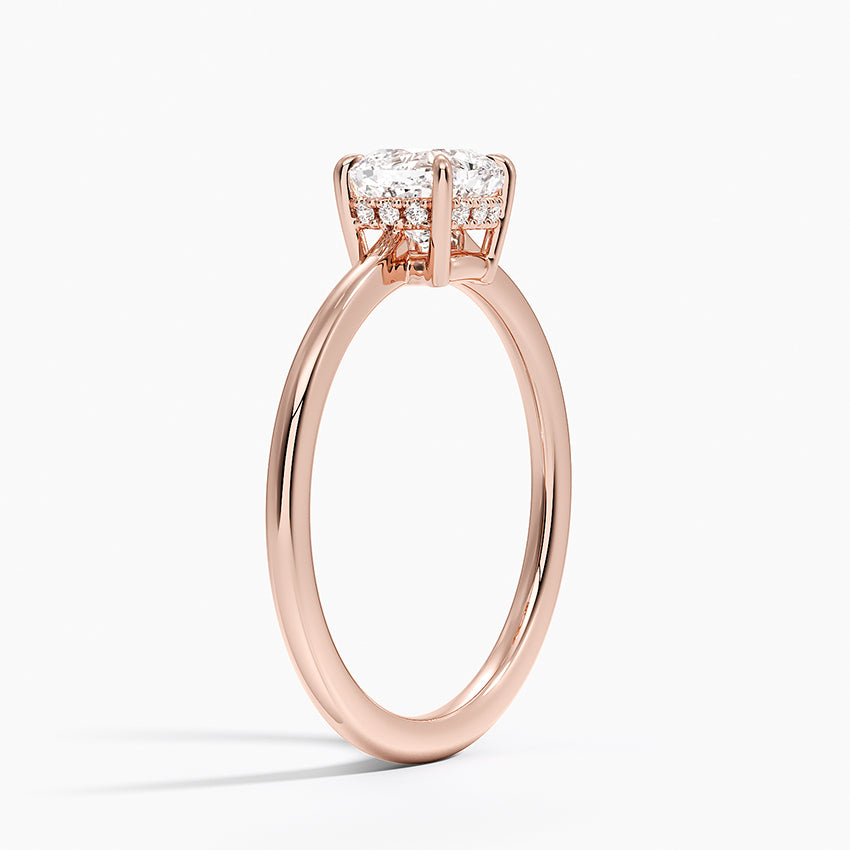 1.10 Cushion Kesim Hidden Halo Tasarım Tektaş Laboratuvar Pırlanta Yüzük - Tilora