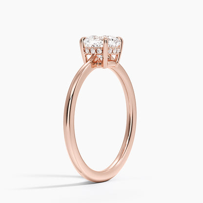 1.10 Cushion Kesim Hidden Halo Tasarım Tektaş Laboratuvar Pırlanta Yüzük - Tilora