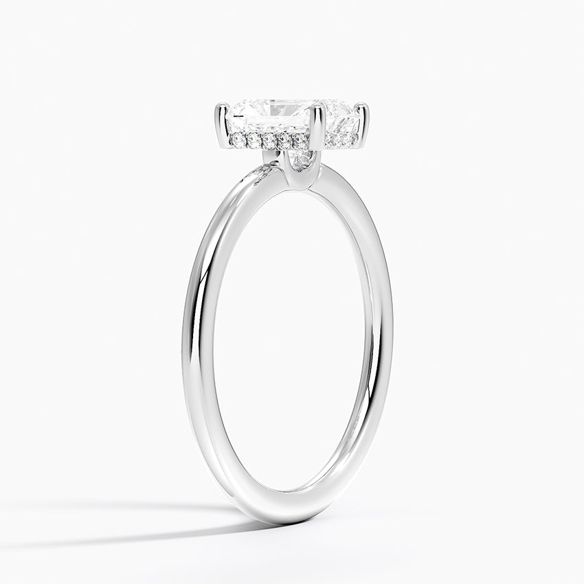 1.10 Karat Radiant Kesim Hidden Halo Tasarım Tektaş Laboratuvar Pırlanta Yüzük - Lucerne
