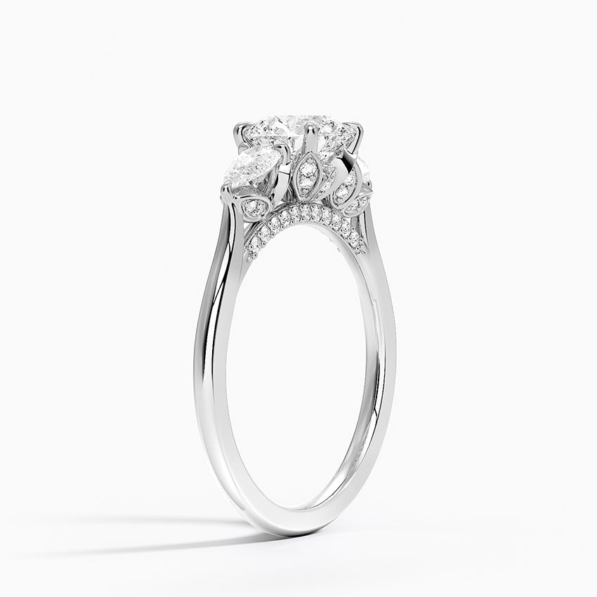 1.60 Carat Princess Halo Design Solitaire Lab Diamond Ring 18K - Florina 