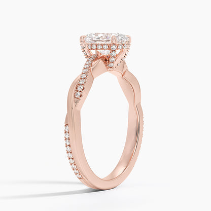 1.60 Carat Princess Halo Design Solitaire Lab Diamond Ring 18K - Florina 