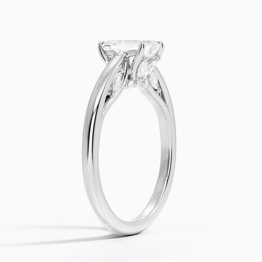 1.30 Emerald Kesim Hidden Halo Tasarım Tektaş Laboratuvar Pırlanta Yüzük - Dalara