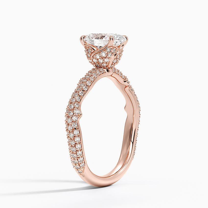 1.75 Karat Oval Kesim Hidden Halo Tasarım Tektaş Laboratuvar Pırlanta Yüzük - Sorrento