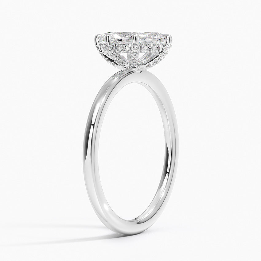 1.60 Carat Princess Halo Design Solitaire Lab Diamond Ring 18K - Florina 