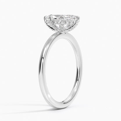 1.60 Carat Princess Halo Design Solitaire Lab Diamond Ring 18K - Florina 