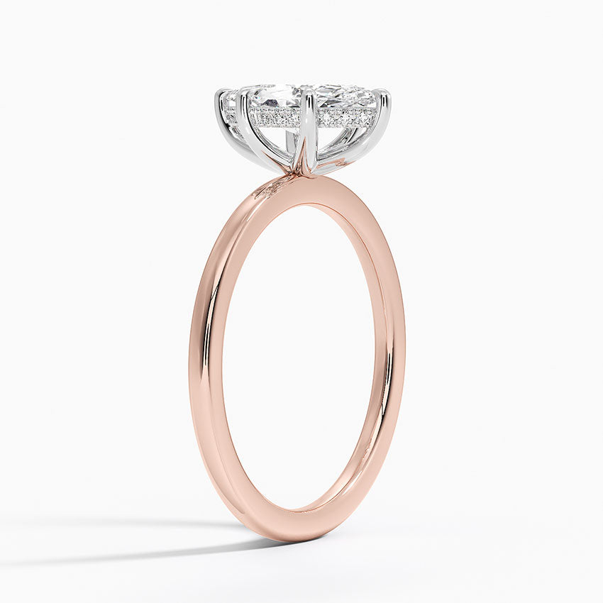 1.10 Karat Marquise Kesim Hidden Halo Tasarım Tektaş Laboratuvar Pırlanta Yüzük 18K  - Elora - Bold Diamonds