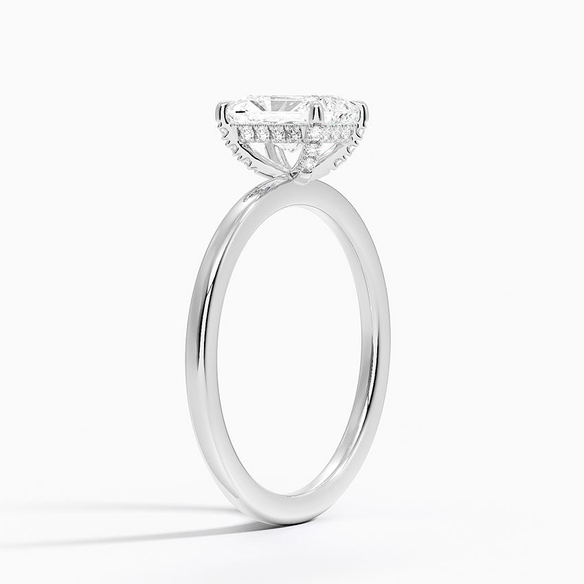 1.15 Karat Radiant Kesim Hidden Halo Tasarım Tektaş Laboratuvar Pırlanta Yüzük - Gilora - Bold Diamonds