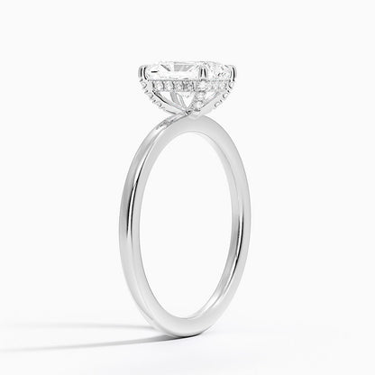 1.60 Carat Princess Halo Design Solitaire Lab Diamond Ring 18K - Florina 