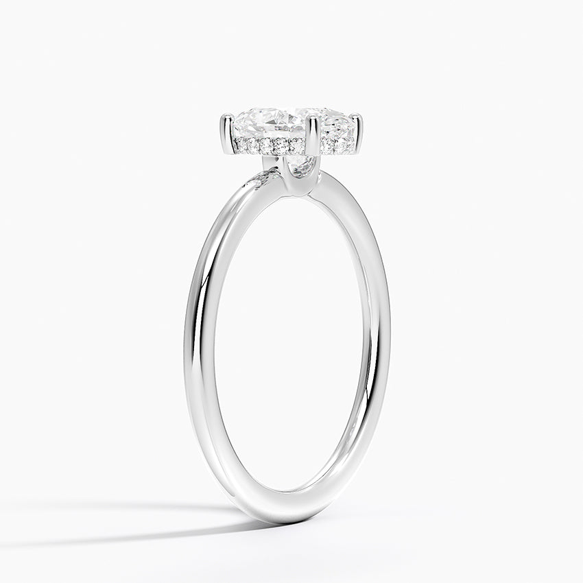 1.10 Karat Oval Kesim Hidden Halo Tasarım Tektaş Laboratuvar Pırlanta Yüzük - Lucerne