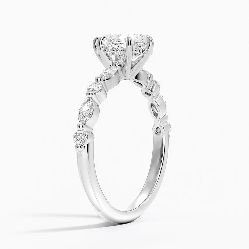 1.60 Carat Princess Halo Design Solitaire Lab Diamond Ring 18K - Florina 