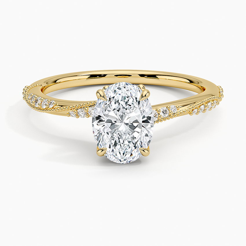 1.25 Karat Oval Kesim Hidden Halo Tasarım Tektaş Laboratuvar Pırlanta Yüzük 18K  - Melora - Bold Diamonds