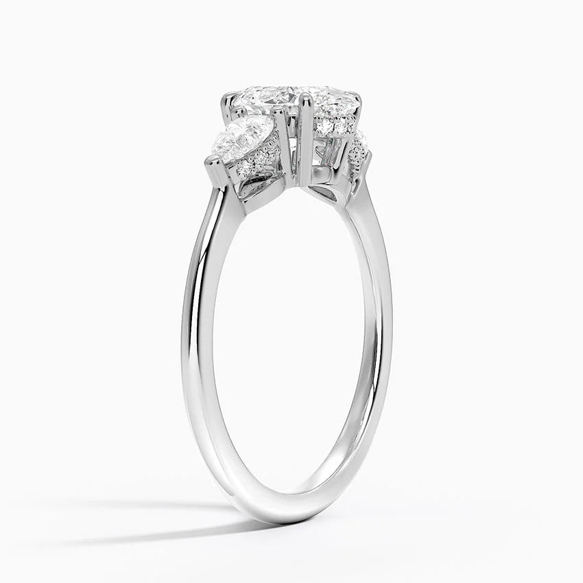 1.60 Carat Princess Halo Design Solitaire Lab Diamond Ring 18K - Florina 