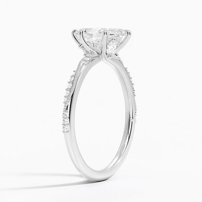 1.60 Carat Princess Halo Design Solitaire Lab Diamond Ring 18K - Florina 