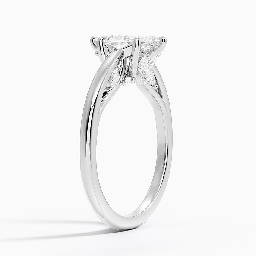 1.30 Karat Marquise Kesim Hidden Halo Tasarım Tektaş Laboratuvar Pırlanta Yüzük - Salzburg