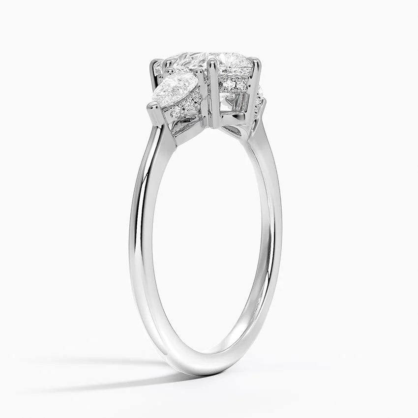 1.60 Carat Princess Halo Design Solitaire Lab Diamond Ring 18K - Florina 